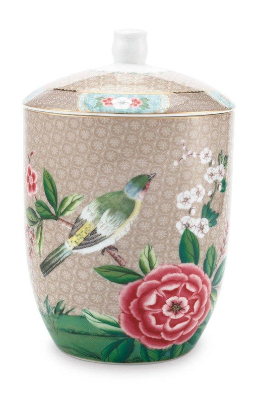 Pip Studio Storage Jar Blushing Birds Khaki (1.5ltr) - LemonSalt