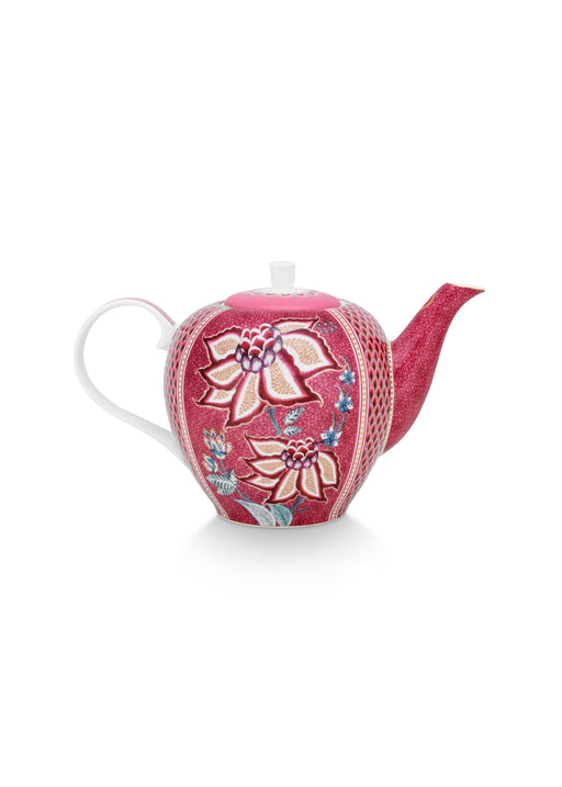 Pip Studio Tea Pot Large Flower Festival Dark Pink 1.6ltr - LemonSalt
