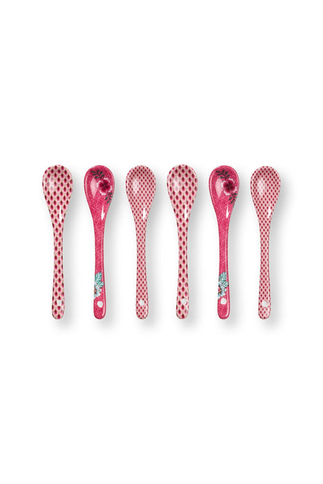 Pip Studio - Teaspoon Giftset Oriental Flower Festival Dark Pink (13cm)