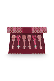 Pip Studio - Teaspoon Giftset Oriental Flower Festival Dark Pink (13cm)