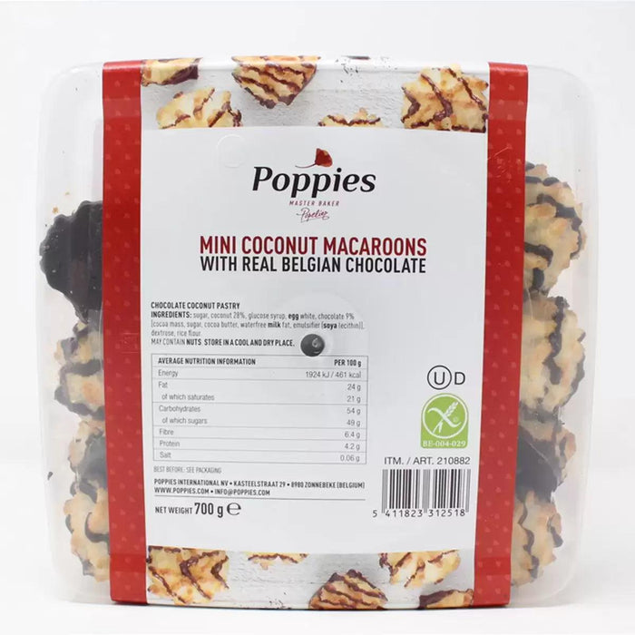 Poppies Mini Coconut Macaroons with Real Belgian Chocolate (700g) - LemonSalt
