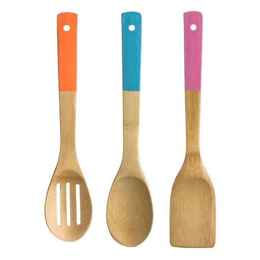 Premier Housewares 3Pc Bamboo Kitchen Utensil Set - Assorted Coloured Handles | {{ collection.title }}