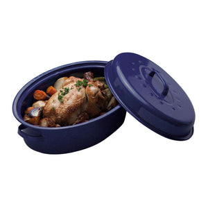 Premier Housewares Blue Oval Self Basting Roaster - (4500ml) | {{ collection.title }}