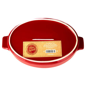 Premier Housewares From Scratch Red Stoneware Oval Baking Dish (1.35L) | {{ collection.title }}
