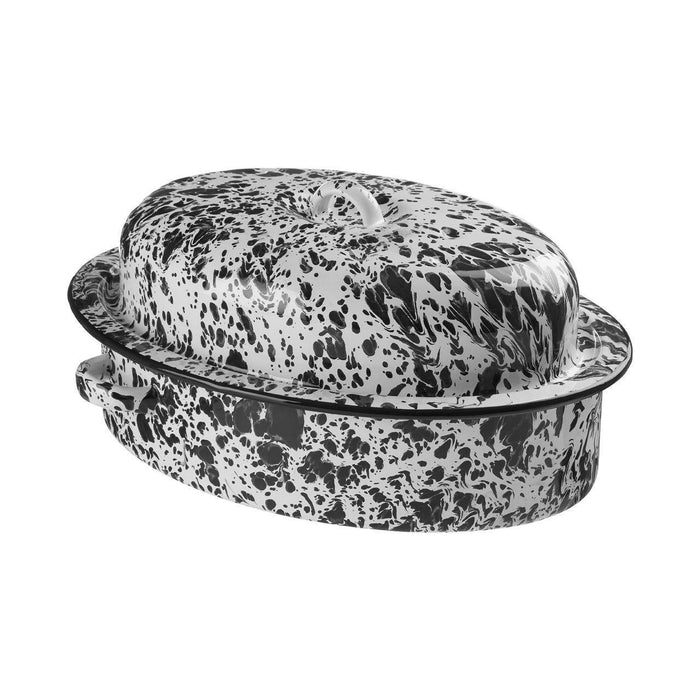 Premier Housewares Hygge Oval Roaster In Black & White Finish  (3.4L)