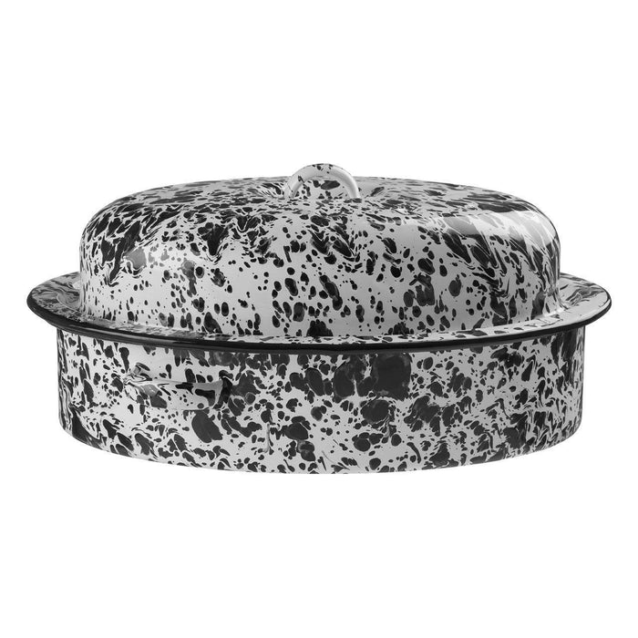 Premier Housewares Hygge Oval Roaster In Black & White Finish  (3.4L)