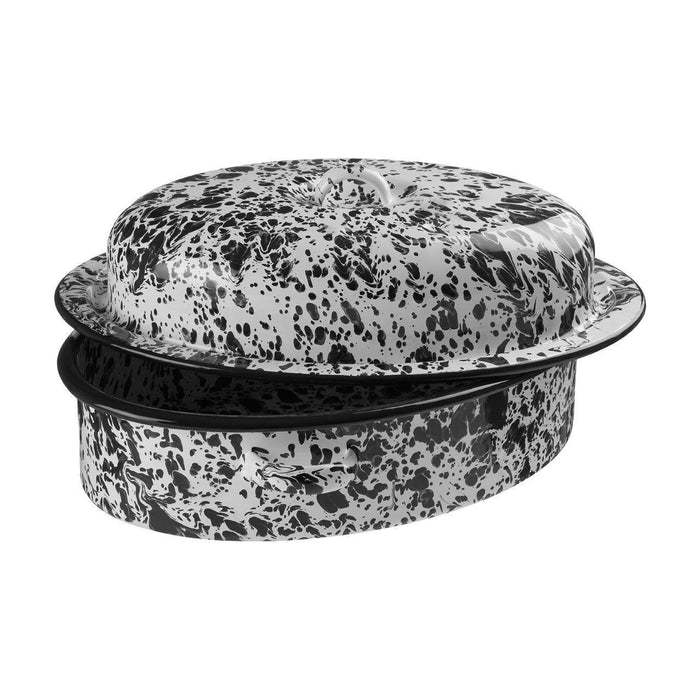 Premier Housewares Hygge Oval Roaster In Black & White Finish  (3.4L)