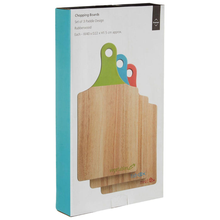 Premier Housewares Icon Paddle Chopping Boards - Set Of 3