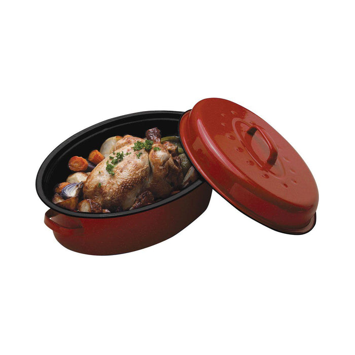 Premier Housewares Red Oval Self Basting Roaster - (4500ml) | {{ collection.title }}