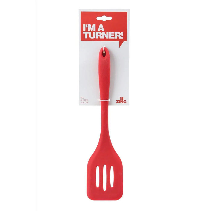 Premier Housewares Zing Red Silicone Slotted Turner