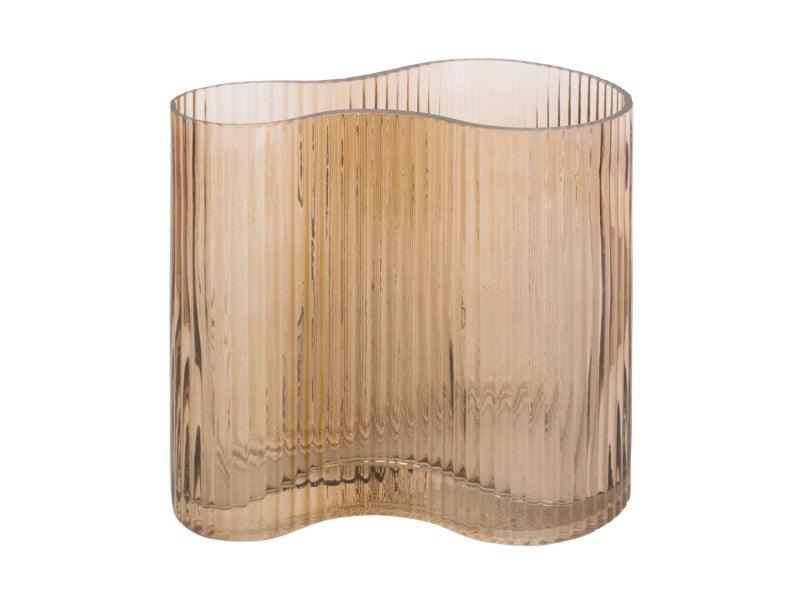 Present Time Allure Waves Vase - Sand Brown | {{ collection.title }}
