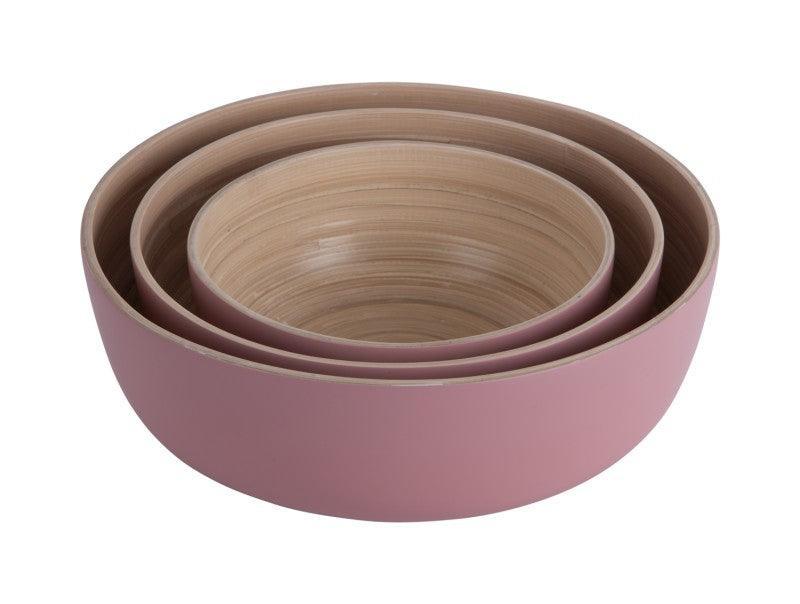 Present Time Bowl Set Puro Round Bamboo Faded