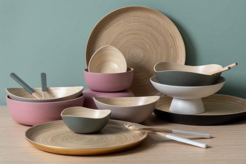 Present Time Bowl Set Puro Round Bamboo Faded