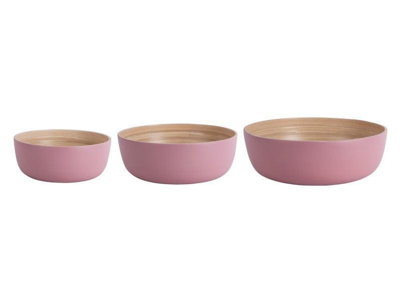 Present Time Bowl Set Puro Round Bamboo Faded