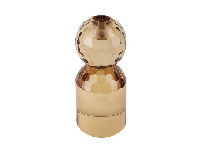 Present Time Crystal Art Large Bowl Candle Holder - Sand Brown