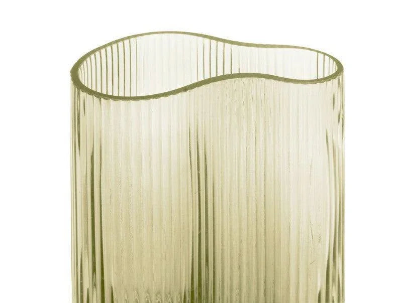 Present Time Large Allure Waves Vase - Moss Green