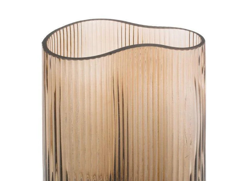 Present Time Large Allure Waves Vase - Sand Brown