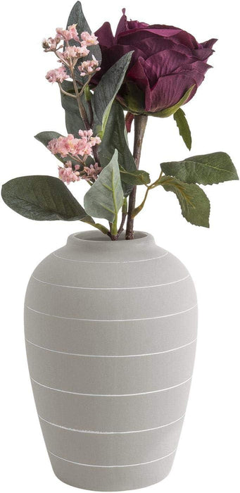 Present Time Living Terra Cone Ceramic Vase - Light Grey - LemonSalt