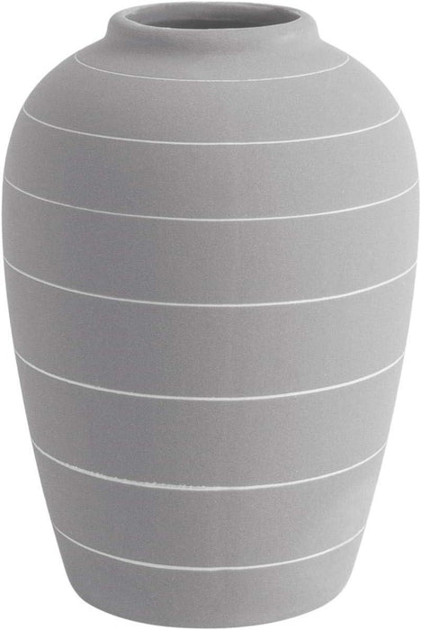 Present Time Living Terra Cone Ceramic Vase - Light Grey - LemonSalt