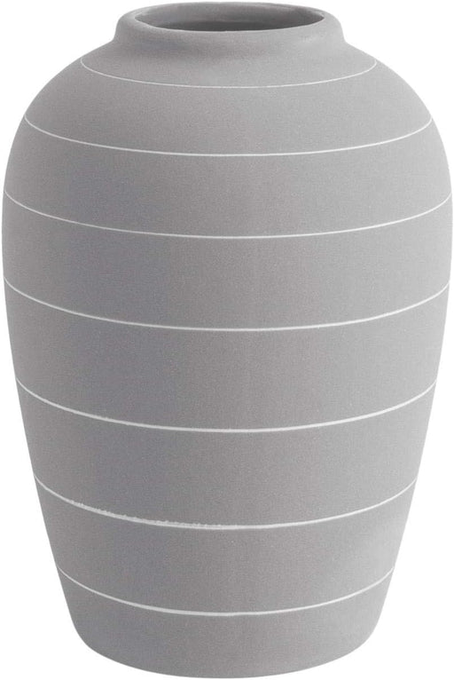 Present Time Living Terra Cone Ceramic Vase - Light Grey - LemonSalt