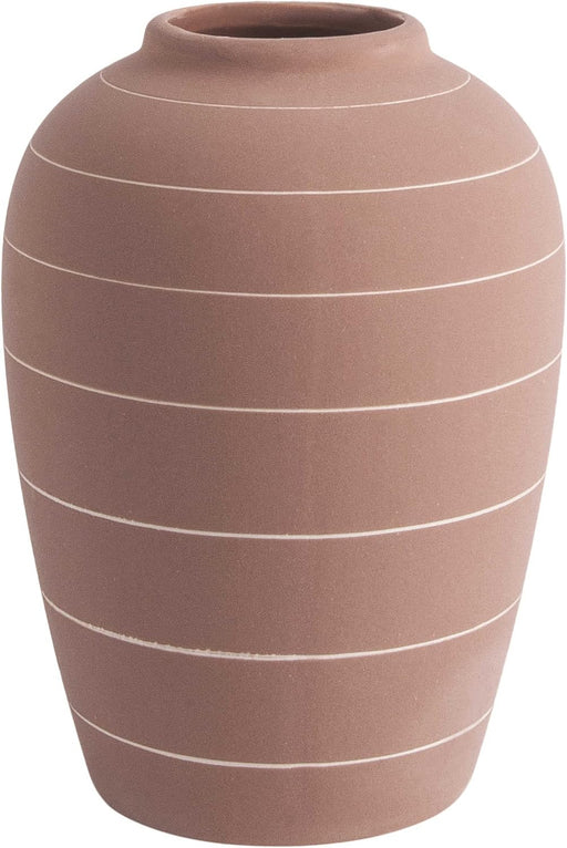 Present Time Living Terra Cone Ceramic Vase - Terracotta - LemonSalt