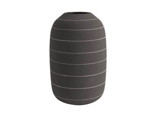 Present Time Living Terra Straight Ceramic Vase - Dark Brown - LemonSalt