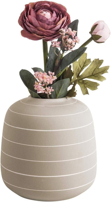 Present Time Living Terra Wide Ceramic Vase - Ivory - LemonSalt