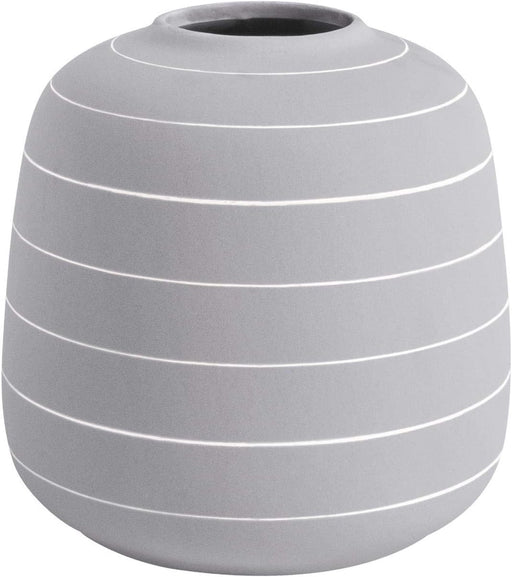 Present Time Living Terra Wide Ceramic Vase - Light Grey - LemonSalt
