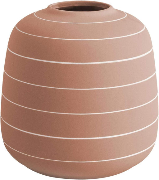 Present Time Living Terra Wide Ceramic Vase - Terracotta - LemonSalt