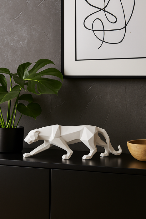 Present Time ORIGAMI Panther Statue – White - LemonSalt