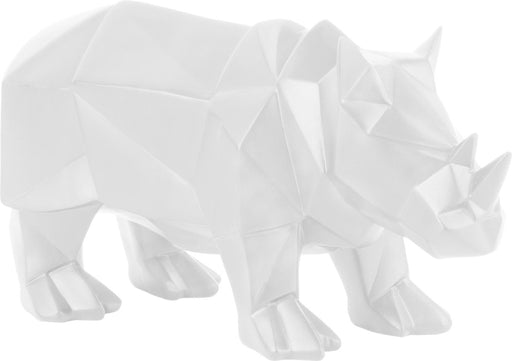 Present Time ORIGAMI Rhino Statue – White - LemonSalt