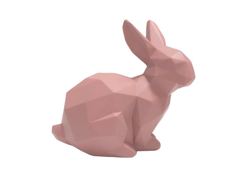 Present Time ORIGAMI Sitting Bunny Statue – Matt Pink - LemonSalt