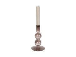Present Time Swirl Bubbles Glass Candle Holder - Chocolate Brown | {{ collection.title }}