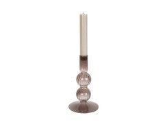 Present Time Swirl Bubbles Glass Candle Holder - Chocolate Brown - LemonSalt