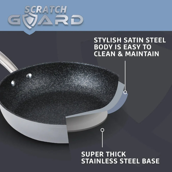 Prestige Scratch Guard NonStick Stainless Steel Frypan Twin Pack (25cm & 29cm) - LemonSalt