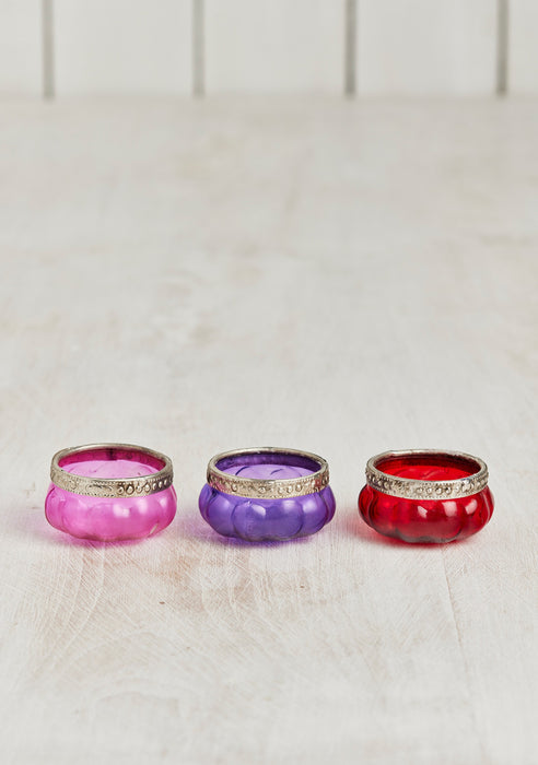 Pumpkin Glass & Iron Border Tealight - Assorted - LemonSalt