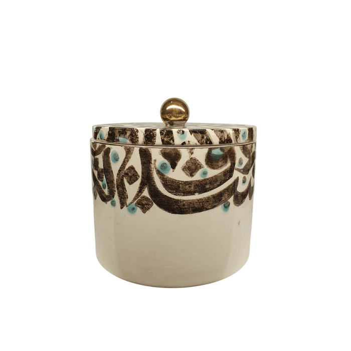 Rastin Ceramic Jar - Calligraphy (14cm) - LemonSalt