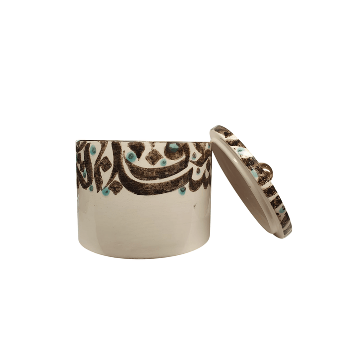 Rastin Ceramic Jar - Calligraphy (14cm) - LemonSalt