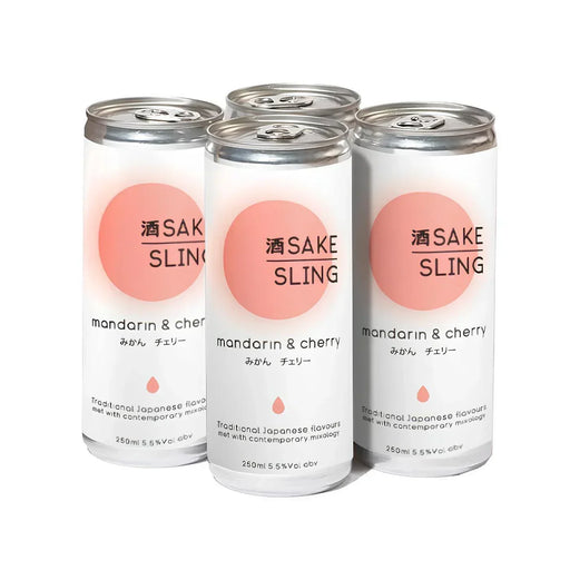 Sake Sling Sparkling Premixed Cocktails - Mandarin & Cherry (4x250ml) - LemonSalt