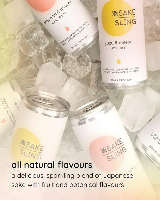 Sake Sling Sparkling Premixed Cocktails - Mandarin & Cherry (4x250ml) - LemonSalt