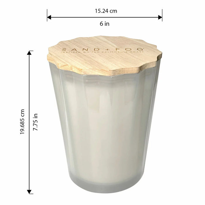 Sand & Fog Scalloped Fragranced Candle - Ocean Mist (3.3kg) - LemonSalt