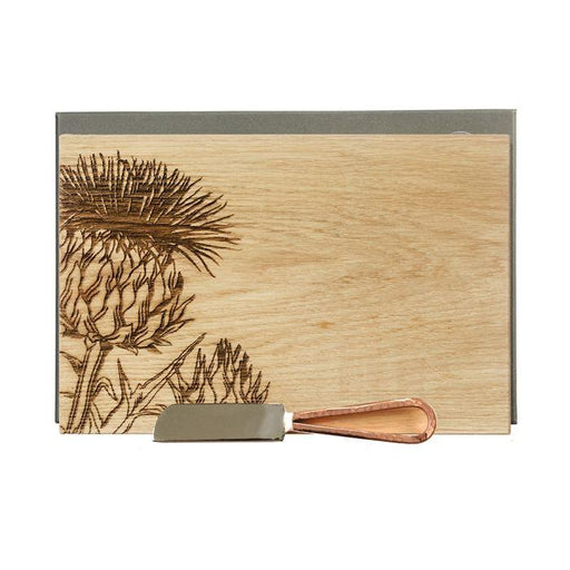 Scottish Made - Oak Cheese Board & Knife Set - Thistle | {{ collection.title }}