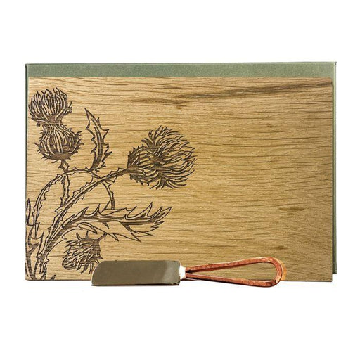 Scottish Made - Oak Cheese Board & Knife Set - Thistle Trio | {{ collection.title }}