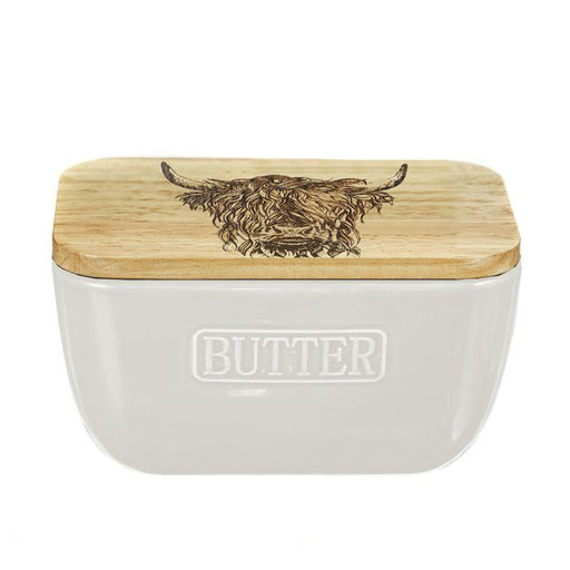 Scottish Made - White Butter Dish - Highland Cow | {{ collection.title }}