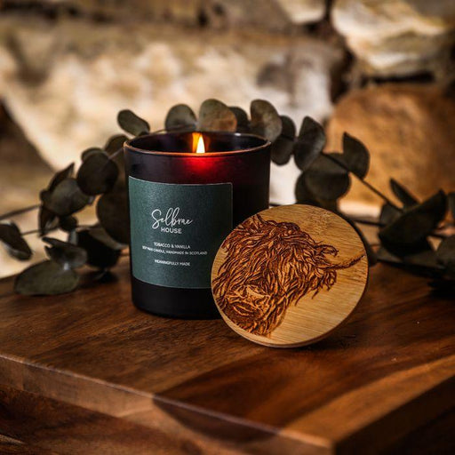 Selbrae House Black Candle - Tobacco & Vanilla - Highland Cow | {{ collection.title }}