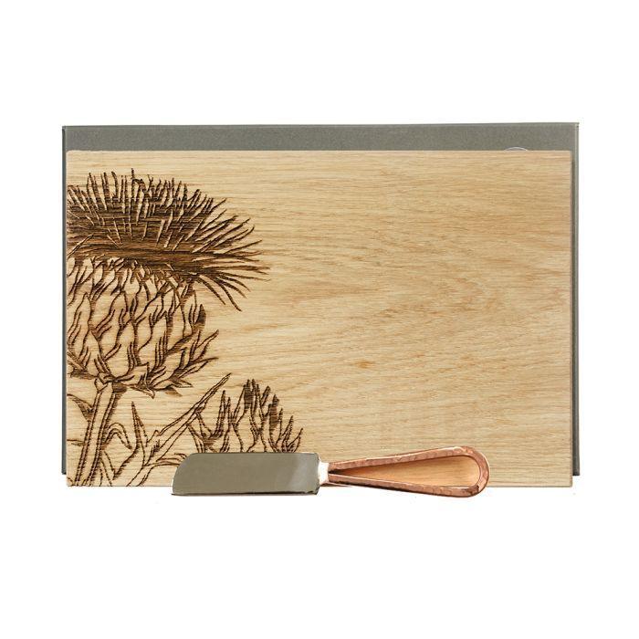 Selbrae House - Oak Cheese Board & Knife Set - Thistle