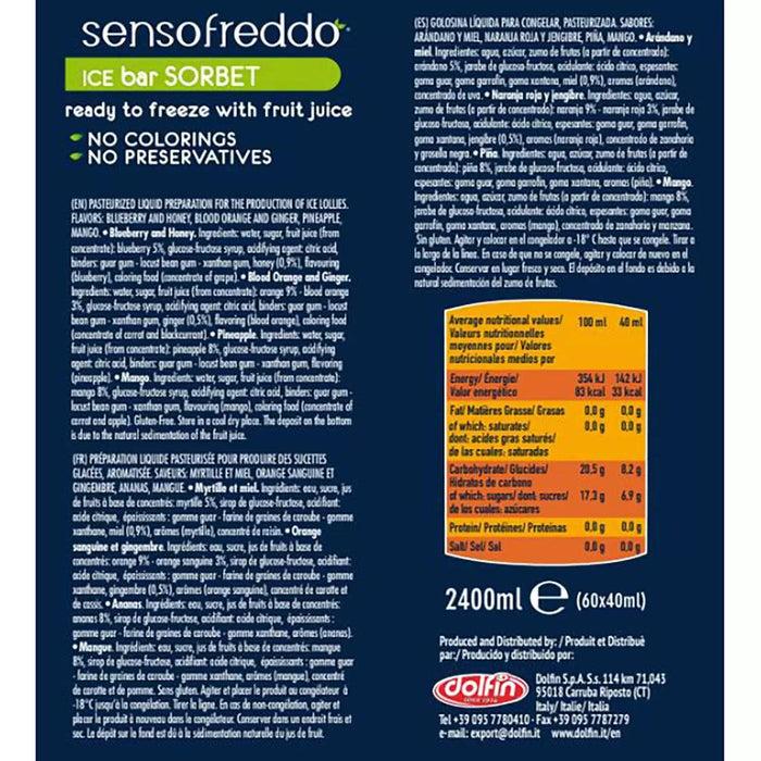 Sensofreddo Fruit Ice Lollies (60x40ml) - LemonSalt