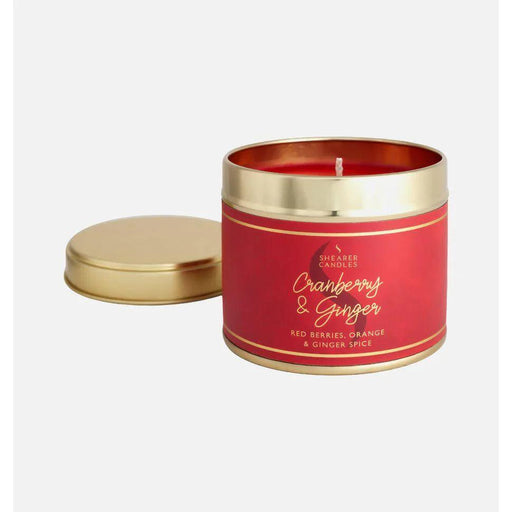 Shearer Candles - Cranberry and Ginger Large Tin Candle | {{ collection.title }}