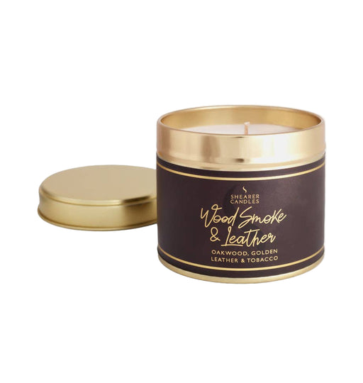 Shearer Candles Wood Smoke and Leather Large Tin Candle - LemonSalt