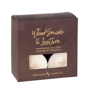 Shearer Candles Wood Smoke and Leather Tealights